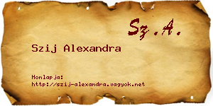 Szij Alexandra névjegykártya
